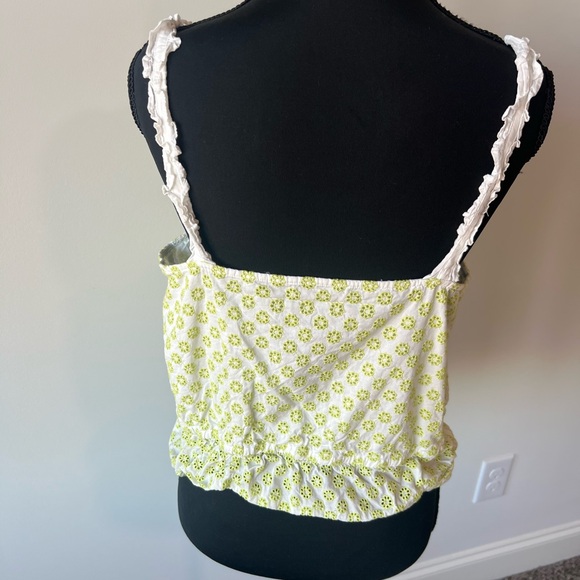 Modcloth Darling For The Prairie Peplum Tank Top Floral Eyelet Size Large - Picture 5 of 8